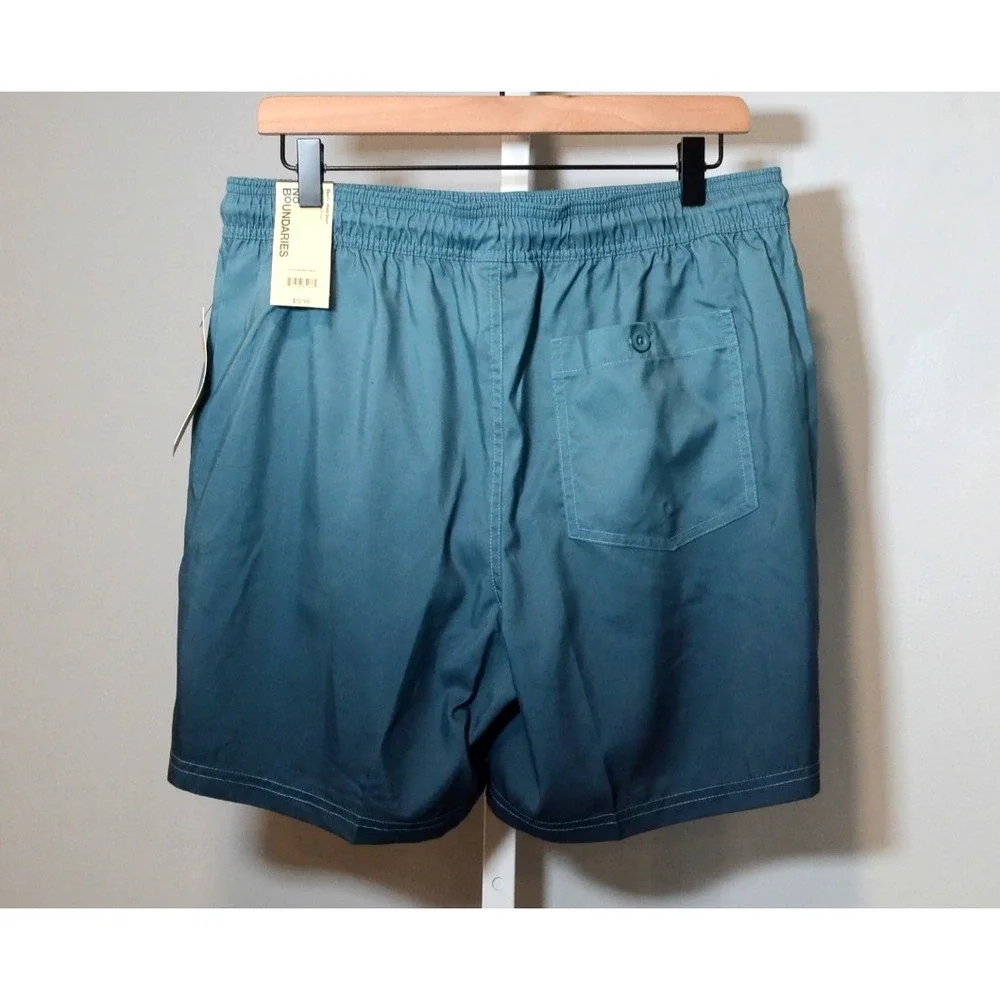 NWT No Boundaries Men's Size M (32-34) Swim Shorts Blue/Green Gradient Effect